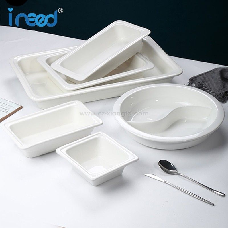 White Porcelain Chaffing Serving Warmer Dish Buffet Food Ceramic Gn Pan White Porcelain Chaffing Serving Warmer Dish Buffet Food Ceramic Gn Pan