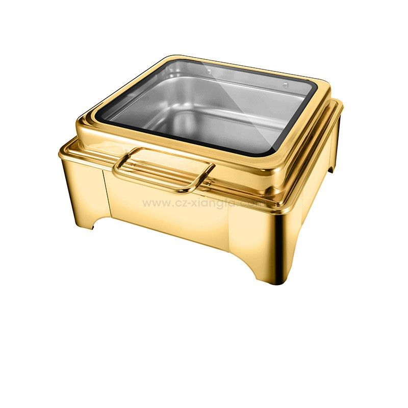 Square Visual glass cover Chafing dish Square Visual glass cover Chafing dish